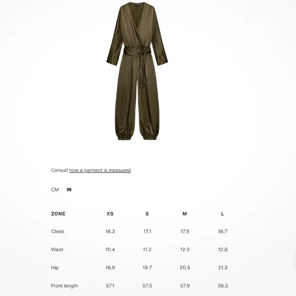 Zara NWT satin effect bloomer jumpsuit ZW Collection 9018/680 - Picture 7 of 13